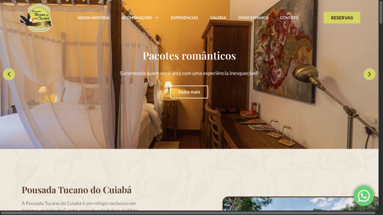 Site Pousada Tucano do Cuiabá